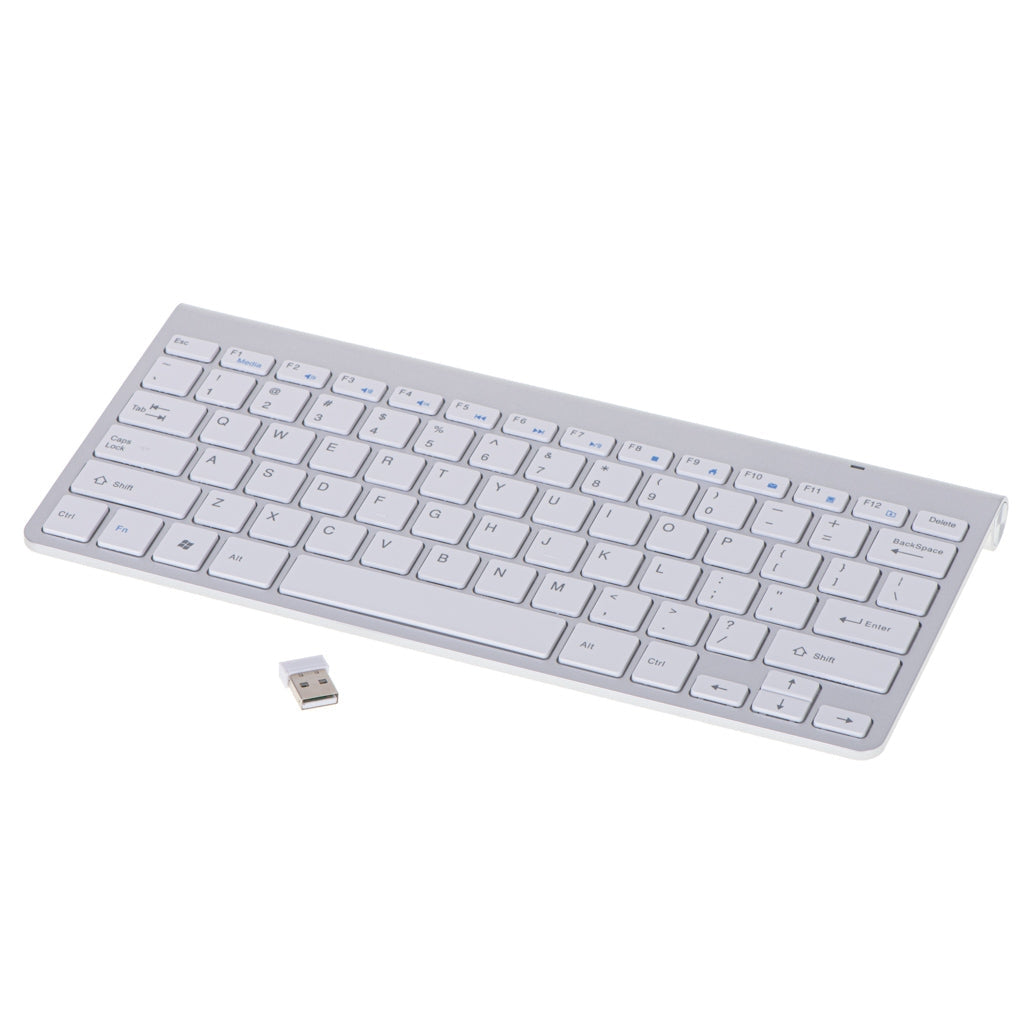 Trådlöst tangentbord 2.4GHz USB silver för Smart TV/PC/Mac/Android