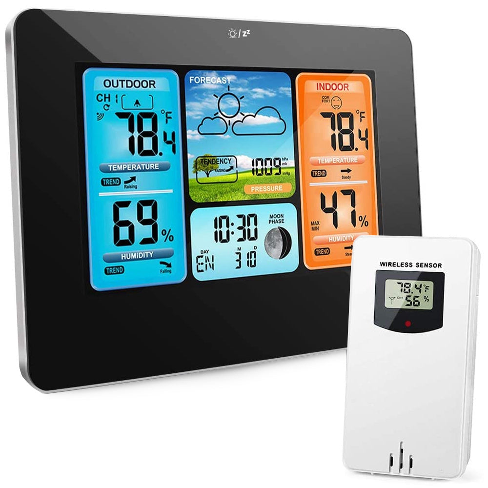 Trådlös väderstation med extern sensor LCD termometer/hygrometer