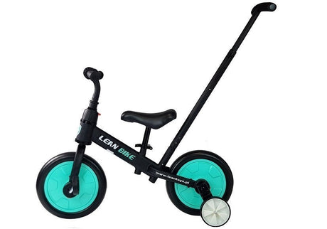Trehjuling barn 3+ 3-i-1 med avtagbara hjul/pedaler svart/mint