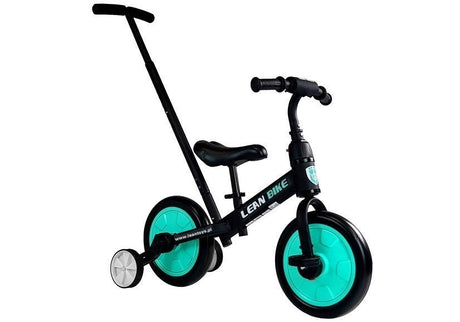 Trehjuling barn 3+ 3-i-1 med avtagbara hjul/pedaler svart/mint
