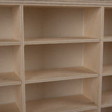 Trähylla för leksaksbilar 54 fack plywood furu 60x40 cm