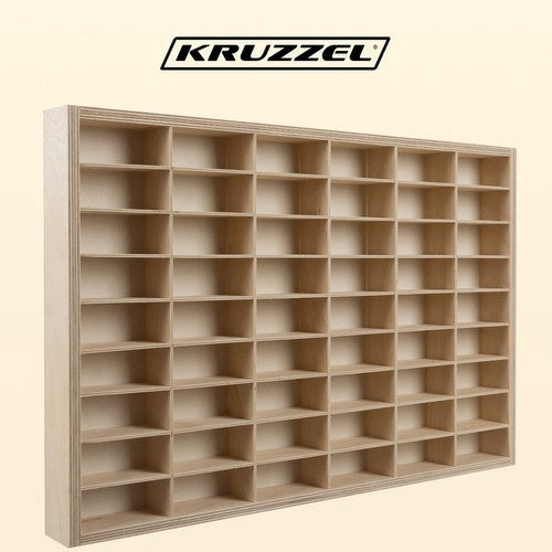 Trähylla för leksaksbilar 54 fack plywood furu 60x40 cm
