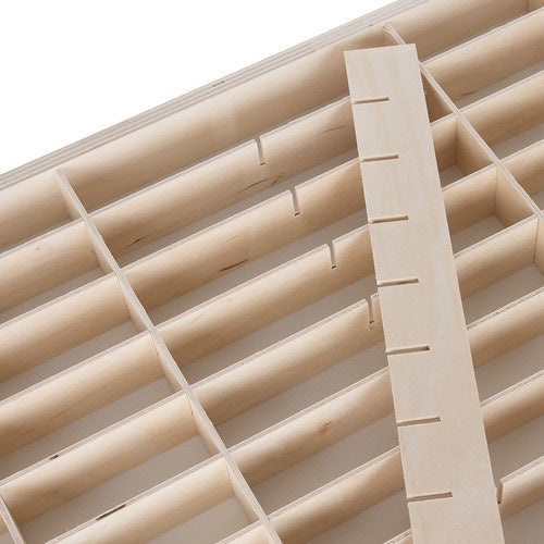 Trähylla för leksaksbilar 54 fack plywood furu 60x40 cm