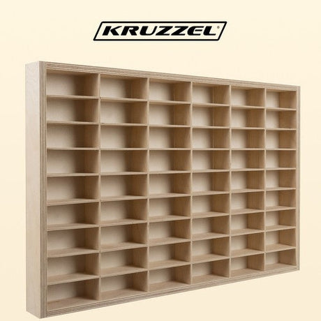 Trähylla för leksaksbilar 54 fack plywood furu 60x40 cm