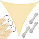 Triangulärt solsegel 3x3x3 m polyester vattenavvisande UV-skydd beige