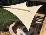 Triangulärt solsegel 3x3x3 m polyester vattenavvisande UV-skydd beige