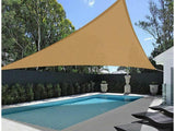 Triangulärt solsegel 3x3x3 m polyester vattenavvisande UV-skydd beige