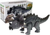 Triceratops dinosaurieleksak med ljus och ljud, går, batteridriven