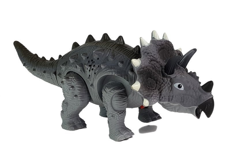 Triceratops dinosaurieleksak med ljus och ljud, går, batteridriven