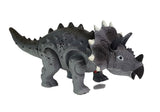 Triceratops dinosaurieleksak med ljus och ljud, går, batteridriven