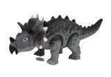 Triceratops dinosaurieleksak med ljus och ljud, går, batteridriven