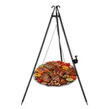 Tripod grill över öppen eld 70 cm galler, höjdjusterbar, rostfri