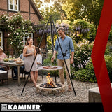 Tripod grill över öppen eld 70 cm galler, höjdjusterbar, rostfri