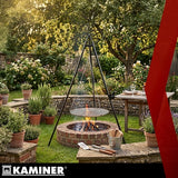 Tripod grill över öppen eld 70 cm galler, höjdjusterbar, rostfri