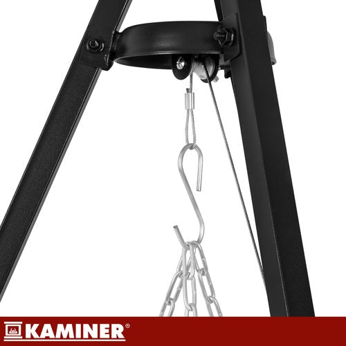 Tripod grill över öppen eld 70 cm galler, höjdjusterbar, rostfri
