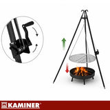 Tripod grill över öppen eld 70 cm galler, höjdjusterbar, rostfri