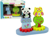 Träleksak djursorterare uggla/panda med kugghjul, från 3 år