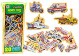 Trämagneter fordon 20-pack med trälåda, för barn 3+ CE EN71