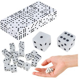 Tärningar vita plast 100-pack, standard 1-6