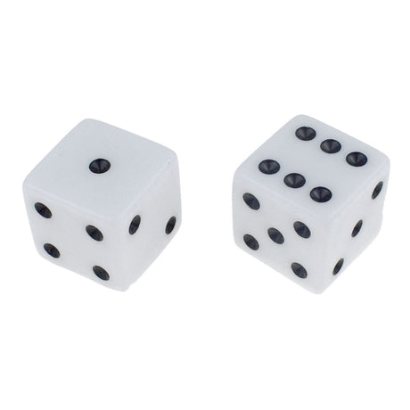 Tärningar vita plast 100-pack, standard 1-6
