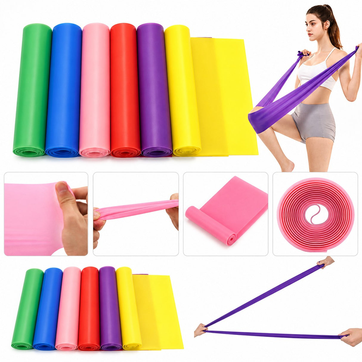 Träningsband motståndsband TPE 150 cm för yoga och rehab 1 st
