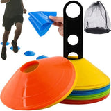 Träningskoner 50-pack 20 cm med hållare och väska, 5 färger