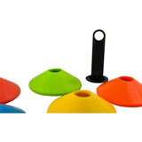 Träningskoner 50-pack 20 cm med hållare och väska, 5 färger