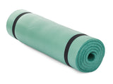 Träningsmatta yoga 180x60 cm 1 cm halksäker plast grön med rem