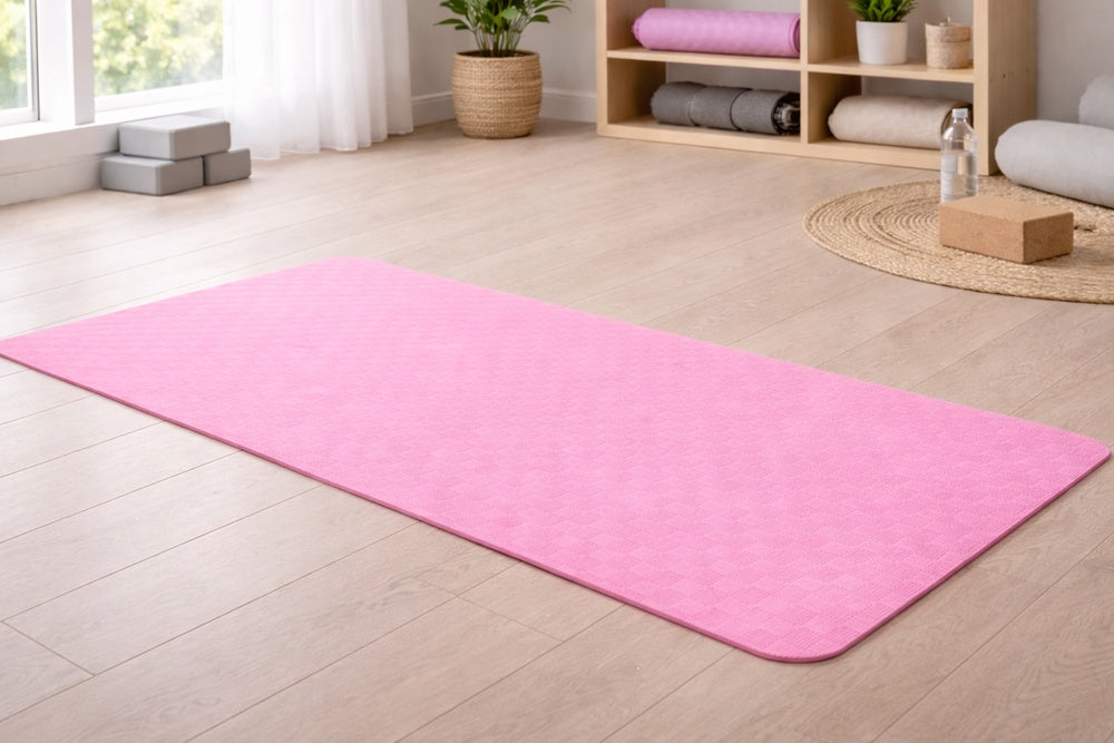 Träningsmatta yoga 180x60 cm 1 cm tjock rosa