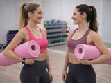 Träningsmatta yoga 180x60 cm 1 cm tjock rosa