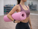 Träningsmatta yoga 180x60 cm 1 cm tjock rosa