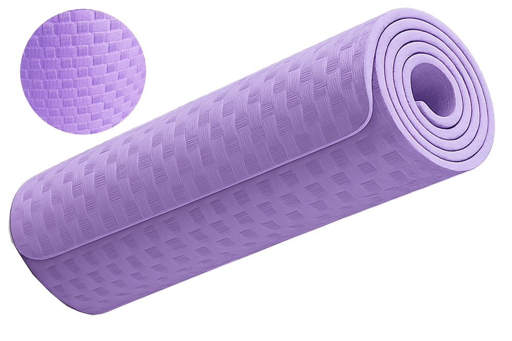 Träningsmatta yoga 190x90 cm 1 cm lila dubbelsidig