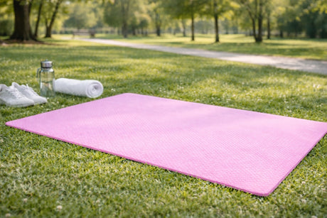 Träningsmatta yoga 190x90 cm 1 cm skum rosa dubbelsidig