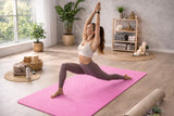 Träningsmatta yoga 190x90 cm 1 cm skum rosa dubbelsidig