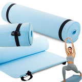 Träningsmatta/yogamatta 50x180 cm 0,5 cm blå med bärremmar