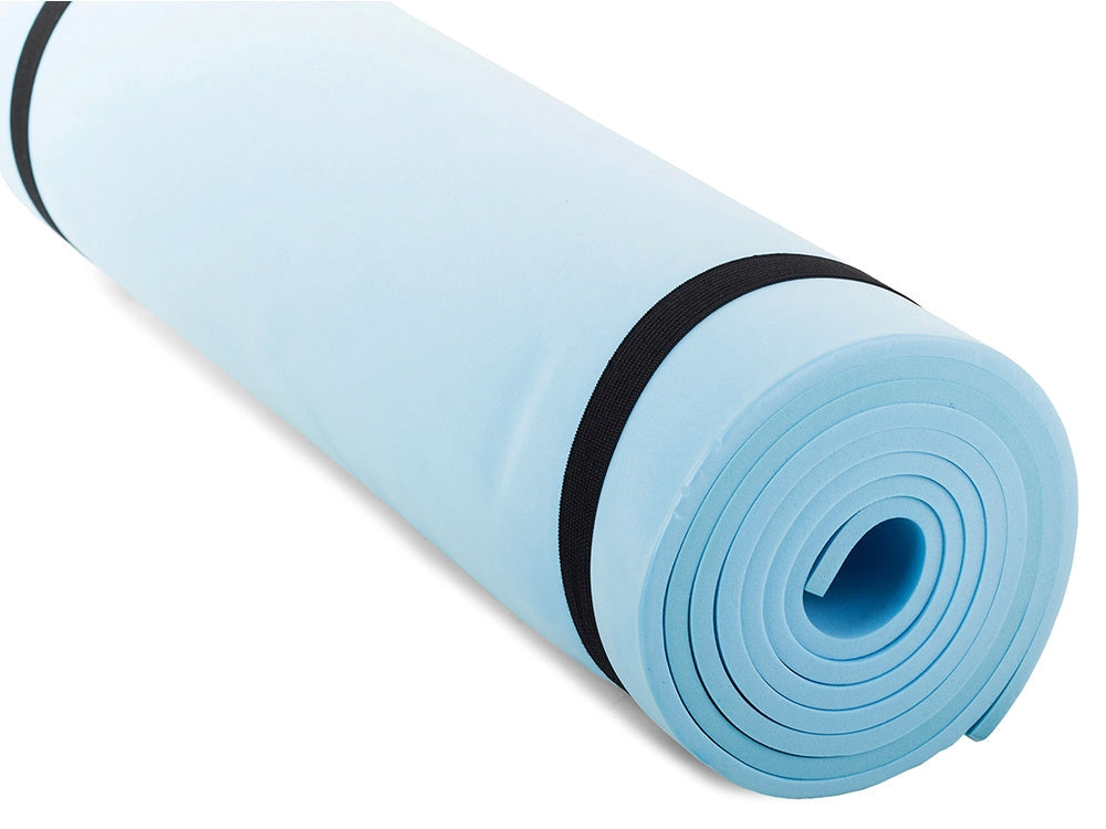 Träningsmatta/yogamatta 50x180 cm 0,5 cm blå med bärremmar