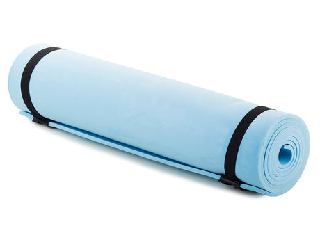 Träningsmatta/yogamatta 50x180 cm 0,5 cm blå med bärremmar