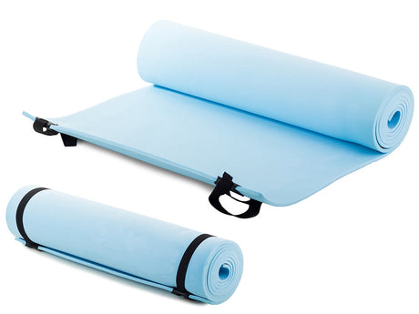 Träningsmatta/yogamatta 50x180 cm 0,5 cm blå med bärremmar