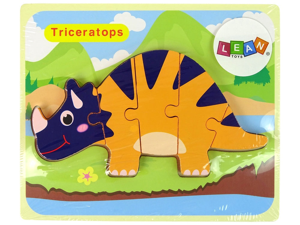 Träpussel dinosaurie 5 mm, Triceratops/Ankylosaurus, från 3 år