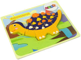 Träpussel dinosaurie 5 mm, Triceratops/Ankylosaurus, från 3 år