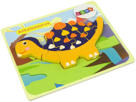 Träpussel dinosaurie 5 mm, Triceratops/Ankylosaurus, från 3 år