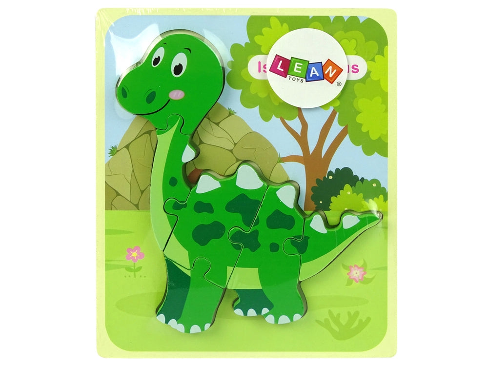 Träpussel dinosaurie 5 mm tjockt, från 3 år, tyranosaurus/isanosaurus