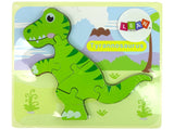 Träpussel dinosaurie 5 mm tjockt, från 3 år, tyranosaurus/isanosaurus