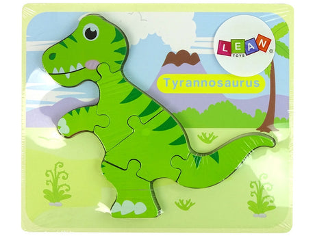 Träpussel dinosaurie 5 mm tjockt, från 3 år, tyranosaurus/isanosaurus