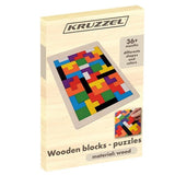 Träpussel logikspel 40 delar med bas 27x18 cm flerfärgad