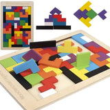 Träpussel logikspel 40 delar med bas 27x18 cm flerfärgad