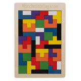 Träpussel logikspel 40 delar med bas 27x18 cm flerfärgad