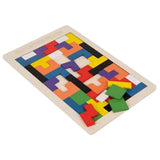 Träpussel logikspel 40 delar med bas 27x18 cm flerfärgad
