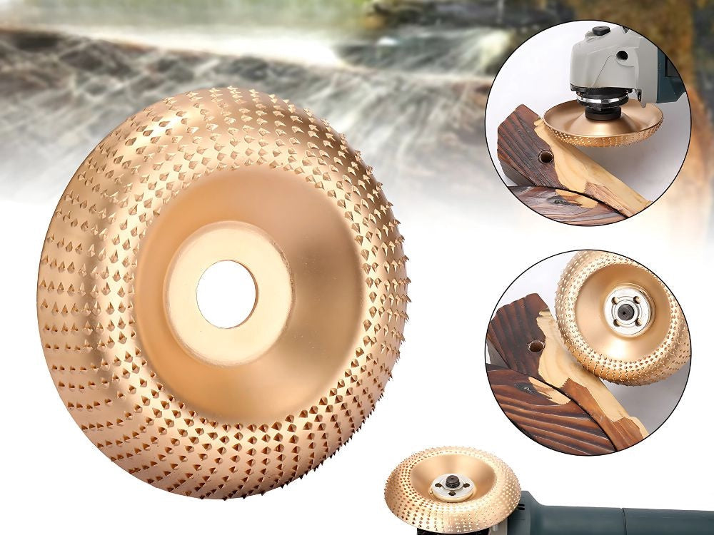 Träslipskiva konvex tungstenkarbid 125 mm hål 25 mm guld