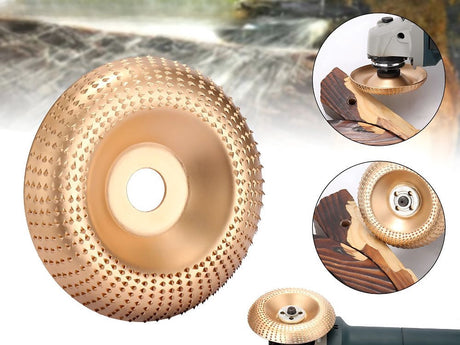 Träslipskiva konvex tungstenkarbid 125 mm hål 25 mm guld